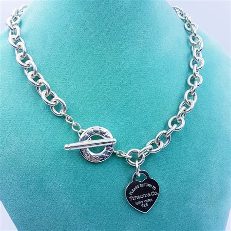 tiffany heart tag necklace replica|tiffany style heart toggle necklace.